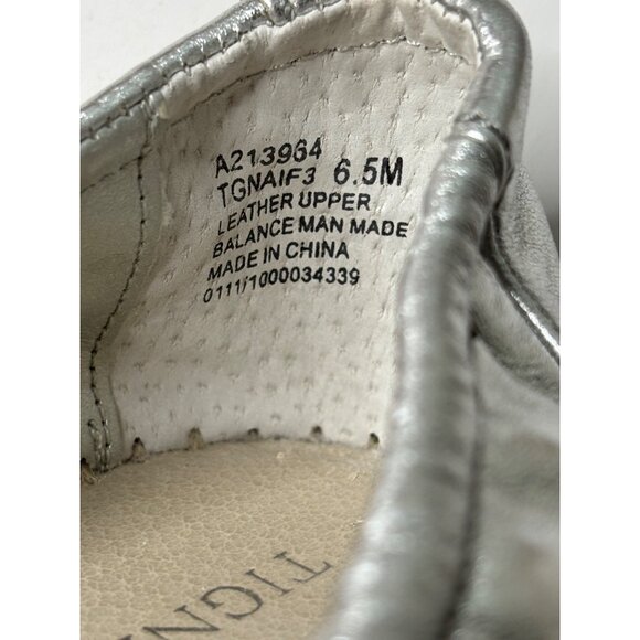 Tignanello TGNAIF3 Wedge Espadrilles Tan Silver Size 6.5M Peep Toe Comfort - Picture 6 of 10